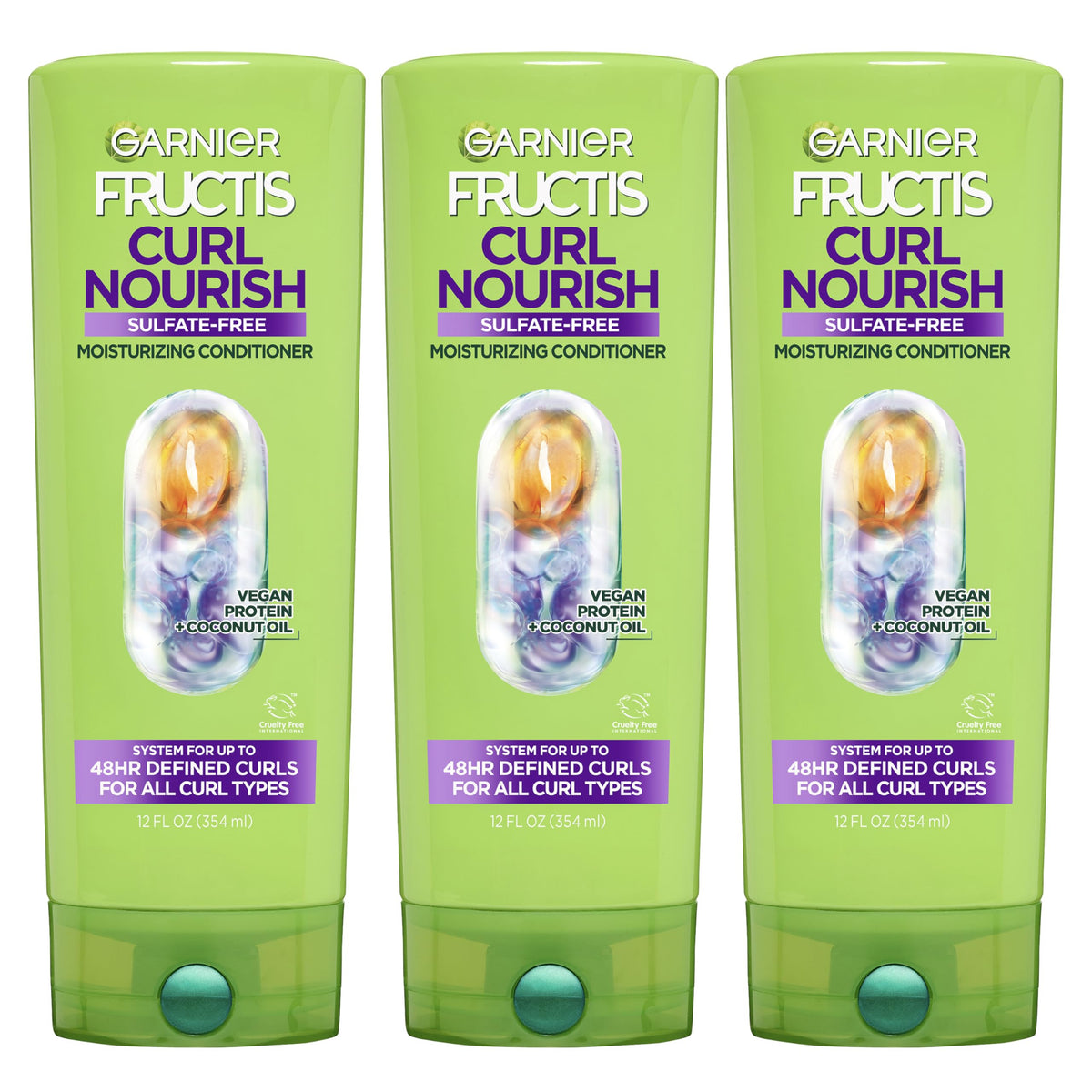 Garnier Fructis front packaging showing product and 3-count value
