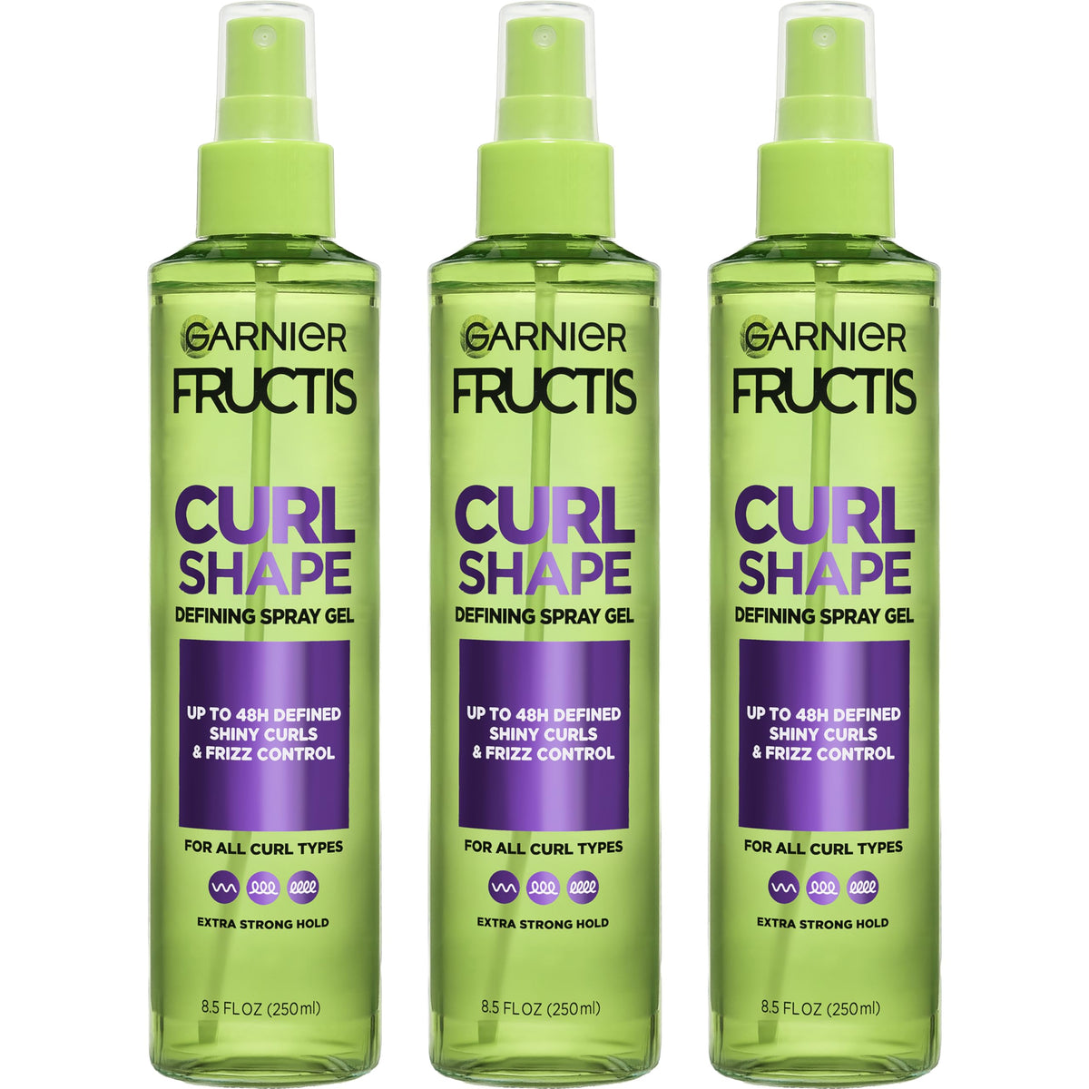 Garnier Fructis front packaging showing product and benefits for defined curls