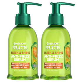Garnier Fructis front packaging showing twin 5.1 fl oz bottles and benefits