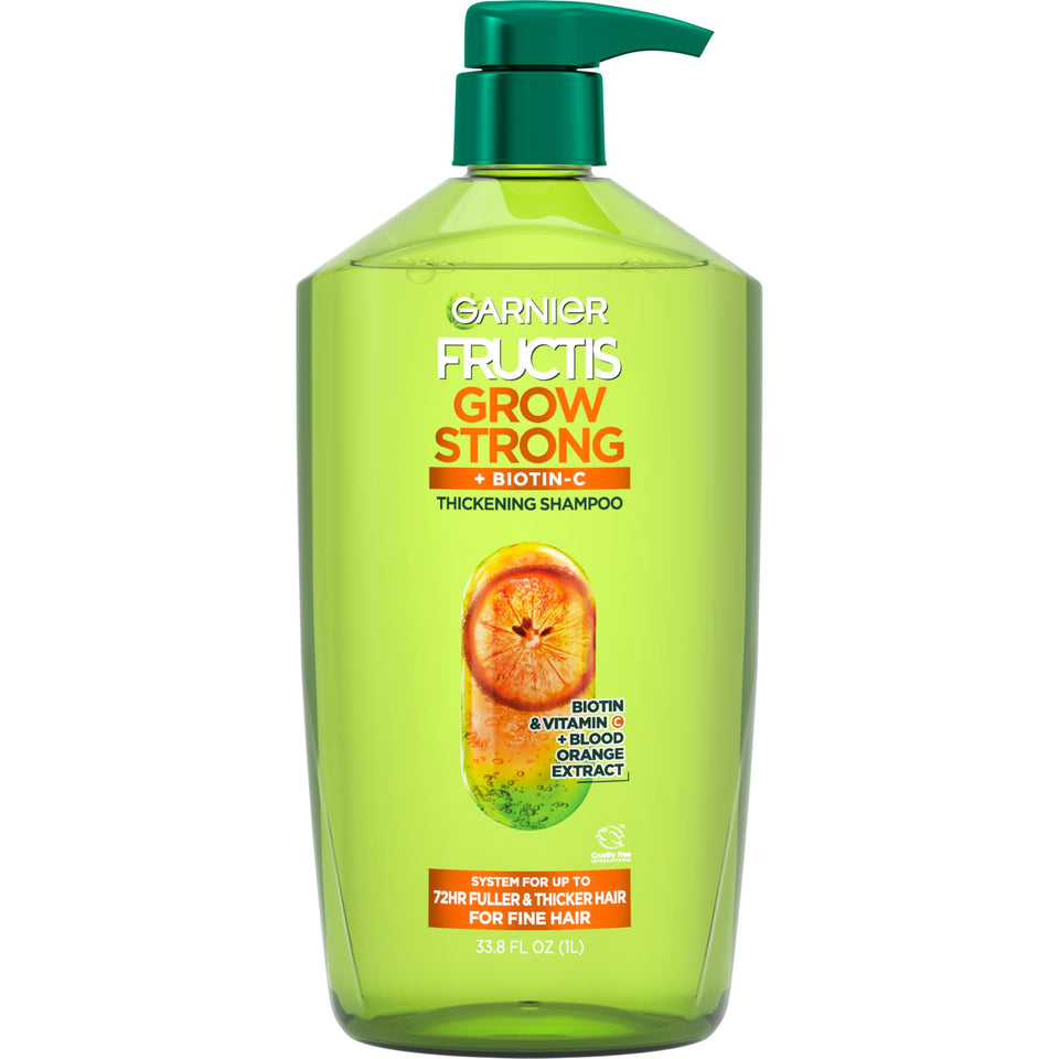 Garnier Fructis front bottle showing label and 33.8 fl oz size for value