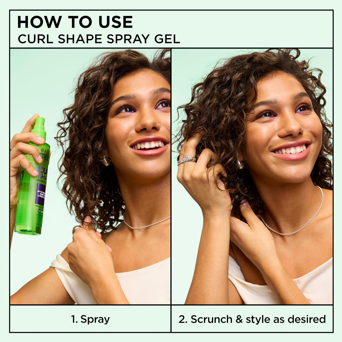 Garnier Fructis bottle held in hand to show size and portability benefit