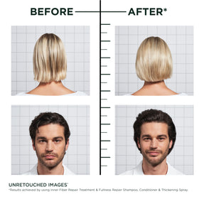Garnier Fructis applied during blow-dry for root lift and long-lasting volume