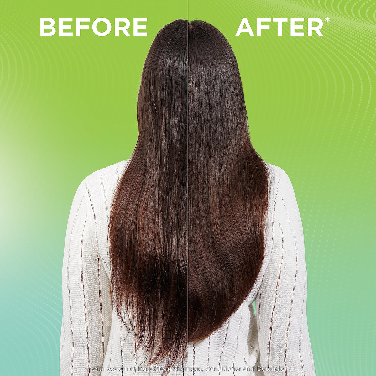 Garnier Fructis spraying detangler on wet hair for easier styling
