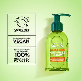 Garnier Fructis ingredients label close-up showing vegan and cruelty-free claims