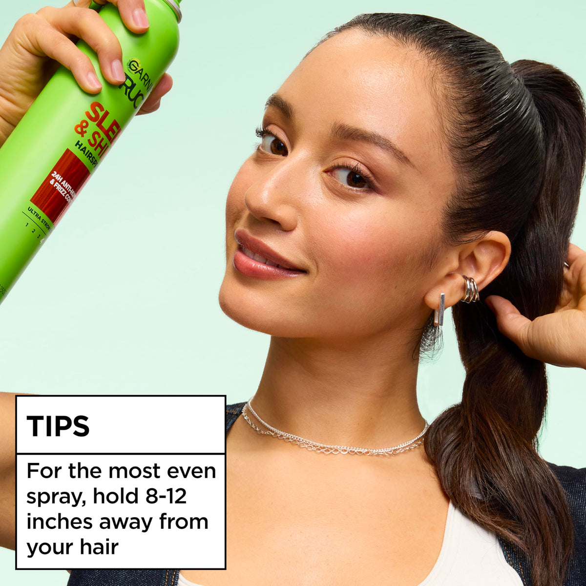 Garnier Fructis lifestyle outdoor use at a wedding showing humidity protection