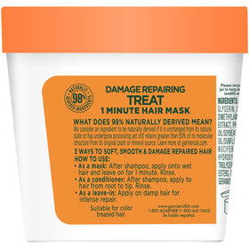 Garnier Fructis open jar with creamy papaya mask for easy use