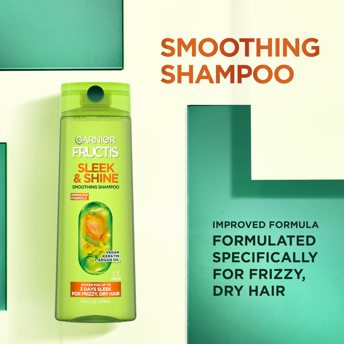 Garnier Fructis plant keratin ingredient image showing strengthening effect