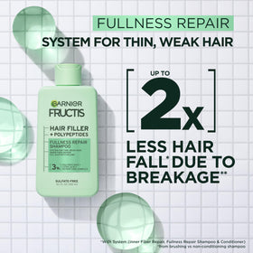 Garnier Fructis pump detail highlighting easy dispense and control