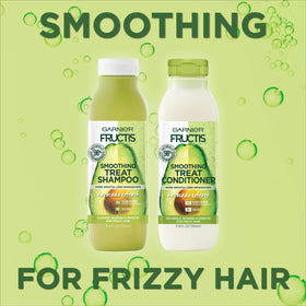 Garnier Fructis silky conditioner texture dispensed to show slip