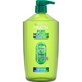 Garnier Fructis front packaging showing 33.8 fl oz bottle and hydrating formula benefit