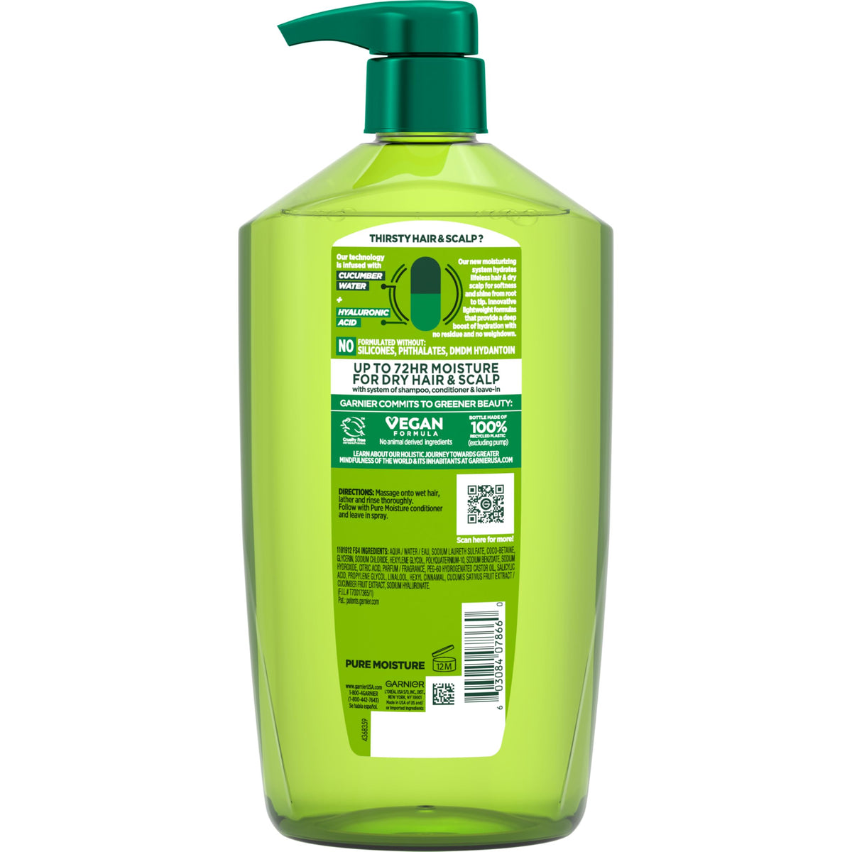 Garnier Fructis recycled bottle detail highlighting sustainable packaging benefit