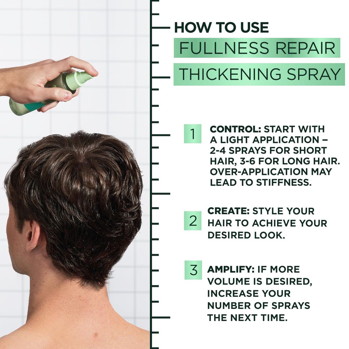 Garnier Fructis held in hand for size comparison and travel-friendly benefit