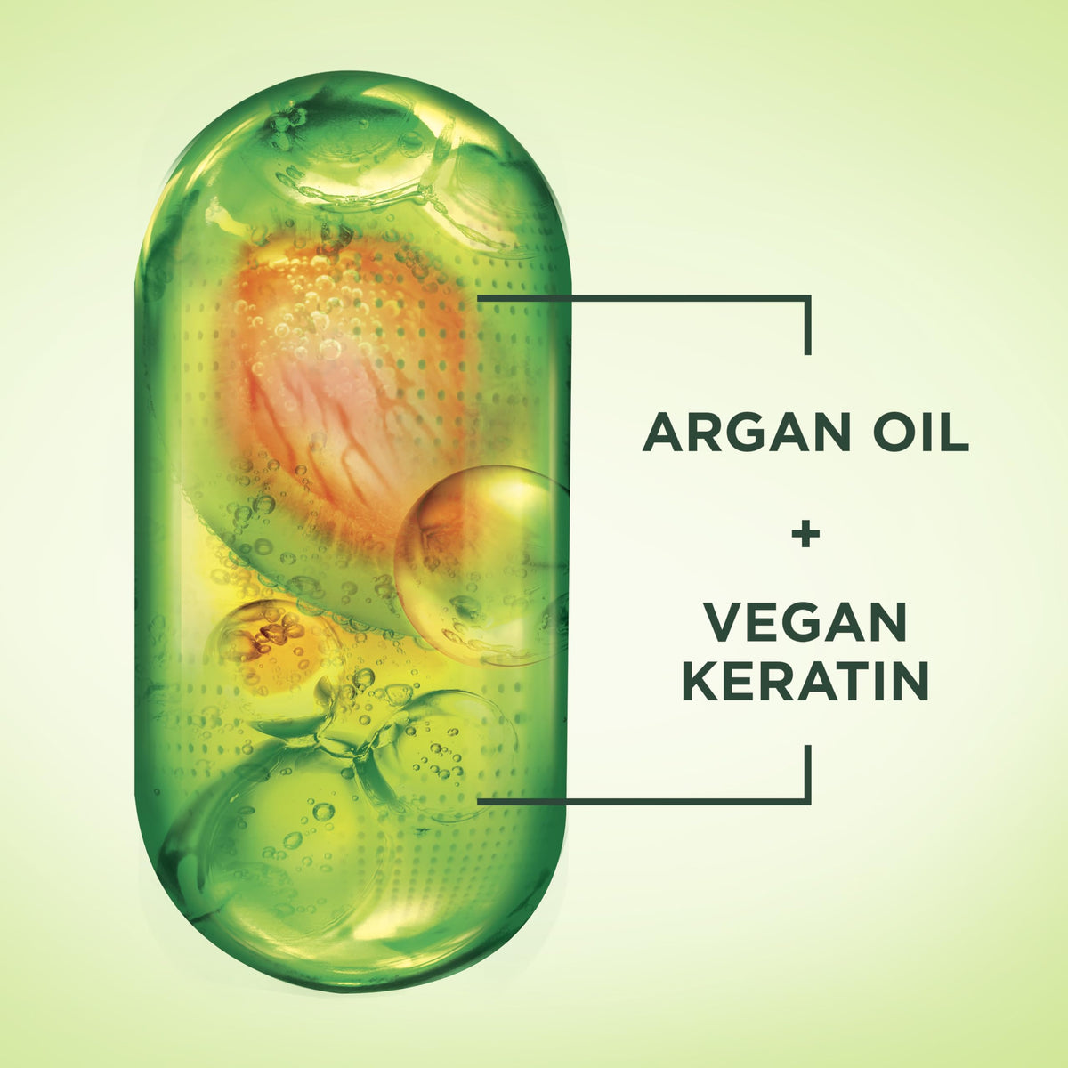 Garnier Fructis serum smoothing a single hair strand for shine and control