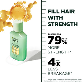 Garnier Fructis serum texture close-up for lightweight absorption
