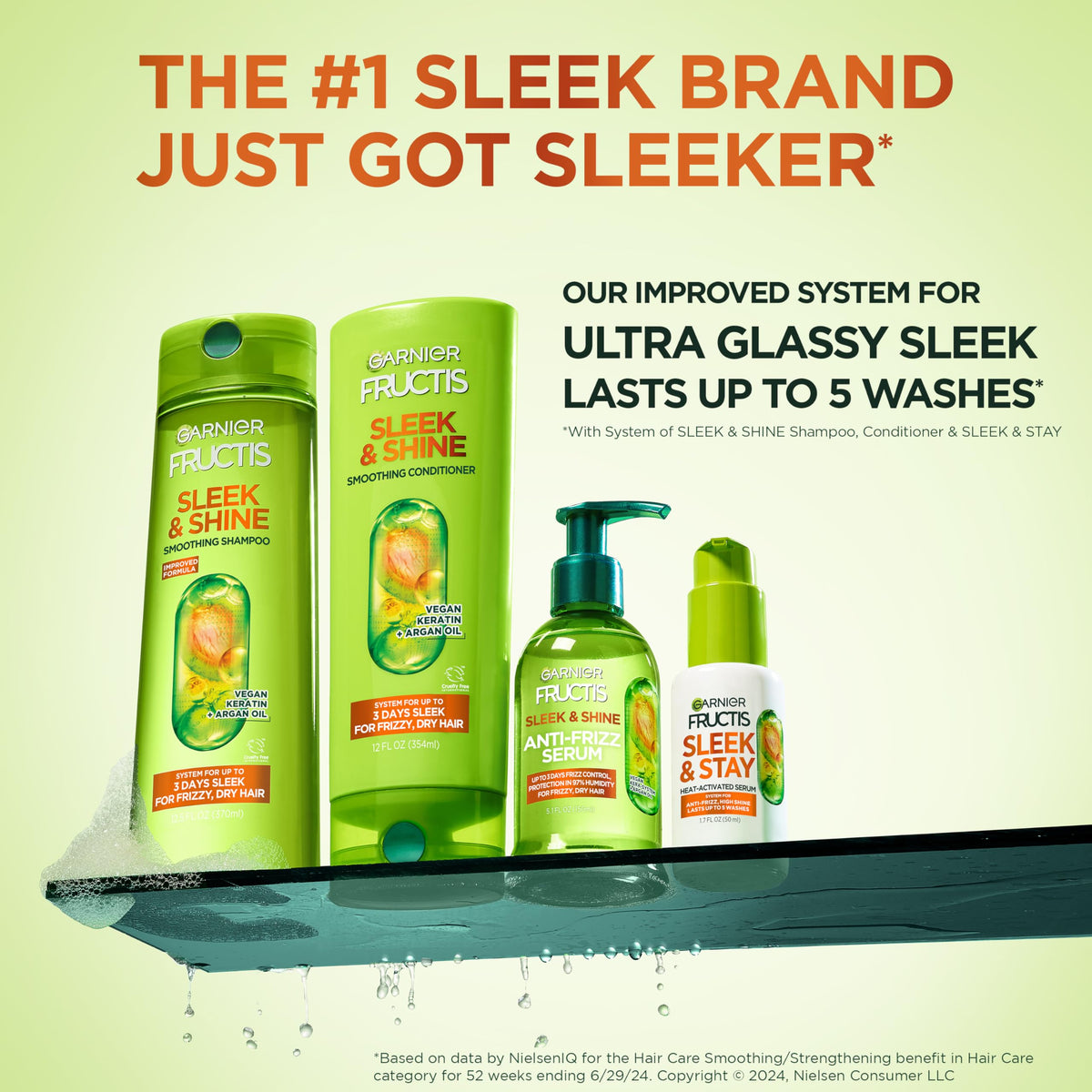 Garnier Fructis shampoo pump close-up highlighting easy dispensing benefit