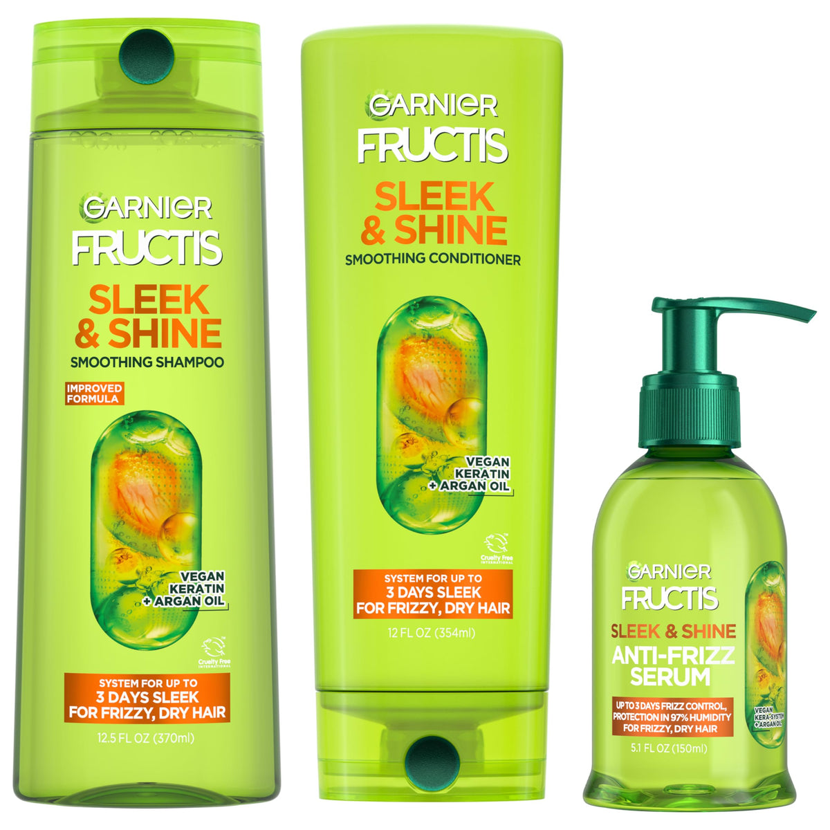 Garnier Fructis front packaging showing the three‑step kit and benefits