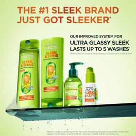 Garnier Fructis bottle label close-up highlighting plant keratin and argan