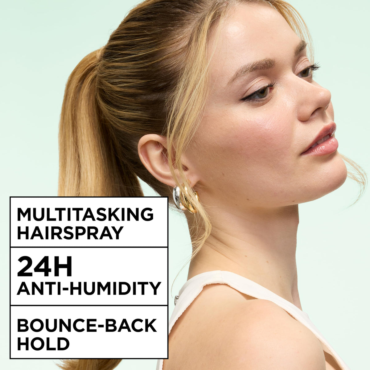 Garnier Fructis mist texture closeup highlighting fine spray for flexible, natural finish
