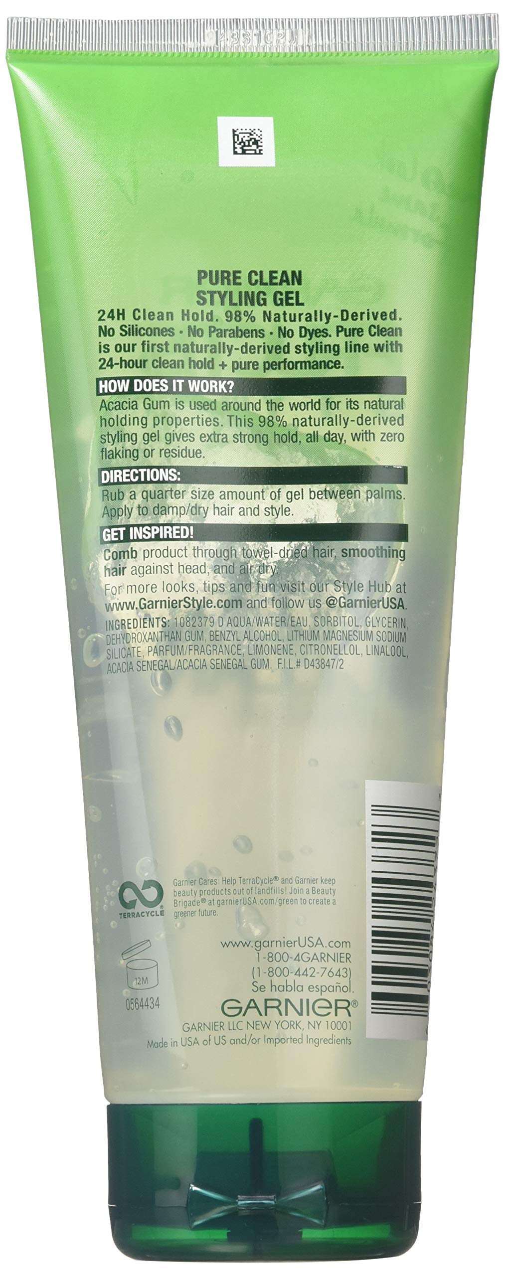Garnier Fructis gel texture close-up highlighting Acacia Gum hold and clean finish