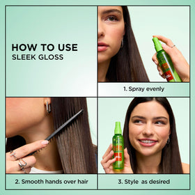 Garnier Fructis fine mist texture demonstrating lightweight non-greasy finish