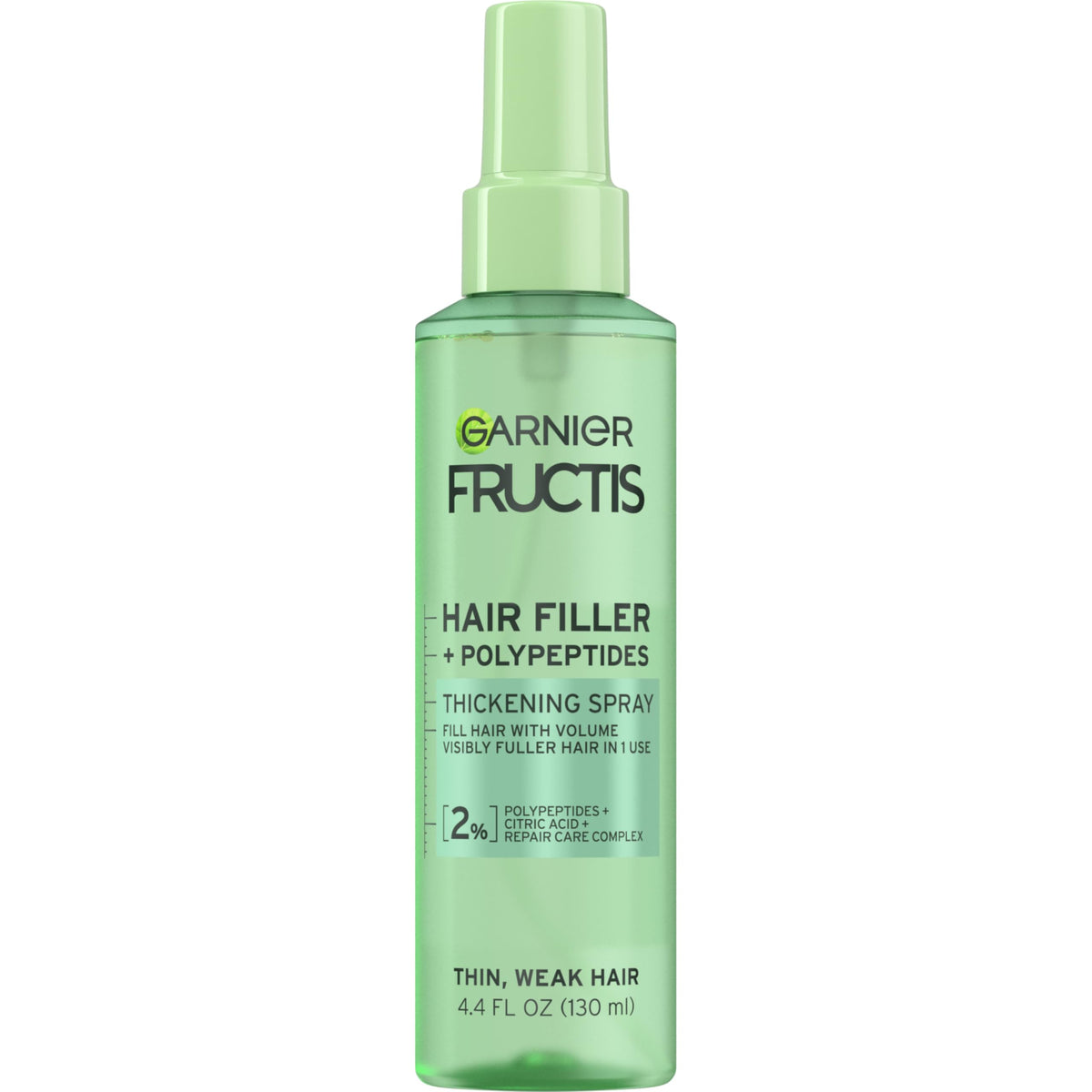 Garnier Fructis front bottle image showing product benefit of instant volume
