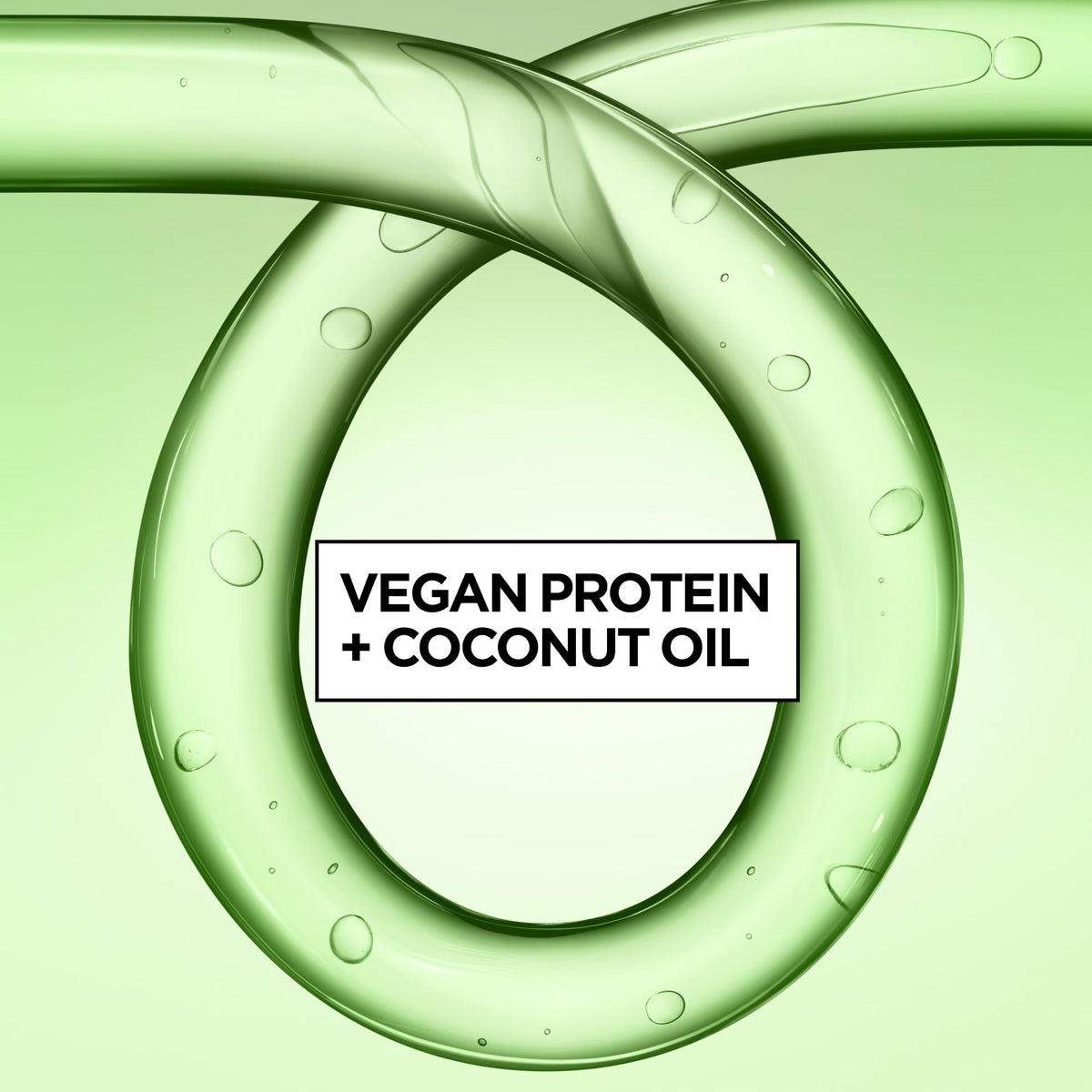 Coconut water visual next to Garnier Fructis bottle to show hydrating ingredient benefits