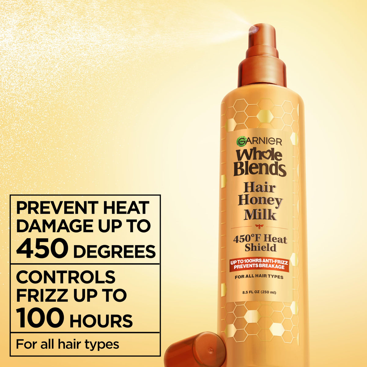 Garnier closeup of Acacia honey and beeswax ingredients