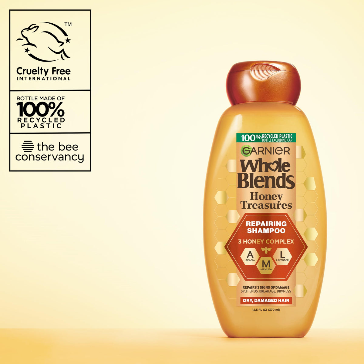 Garnier bottle on bathroom shelf in lifestyle scene suggesting daily use