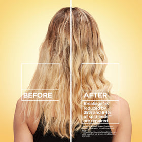 Garnier label close-up on pump and cap highlighting ingredient list