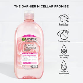 Garnier in use removing eye makeup gently with cotton pad for less rubbing