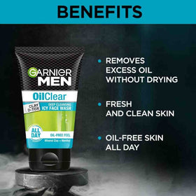 Garnier squeezed gel foaming into hands showing cooling cryo-menthol effect