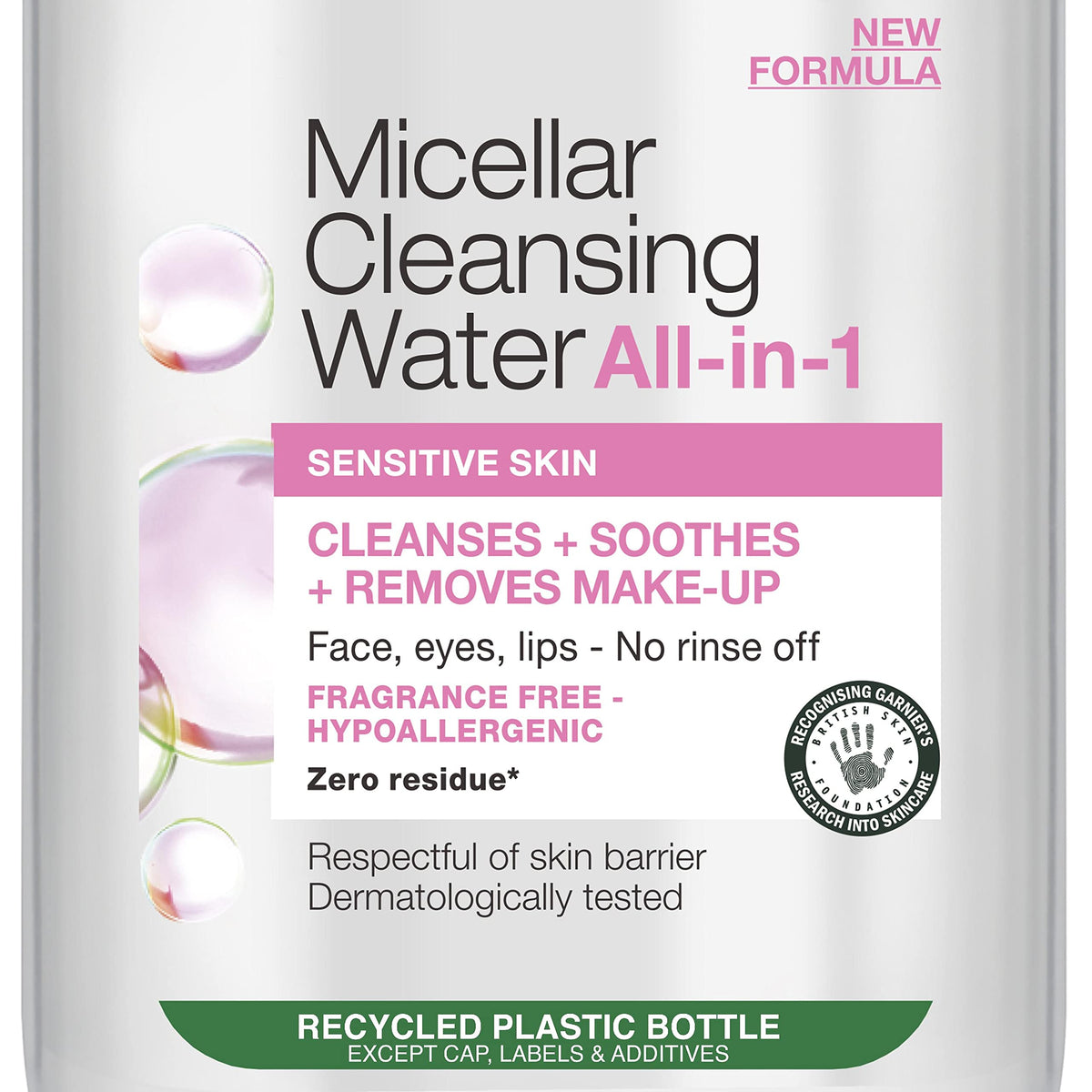 Garnier pouring detail of solution demonstrating gentle, no-rinse application