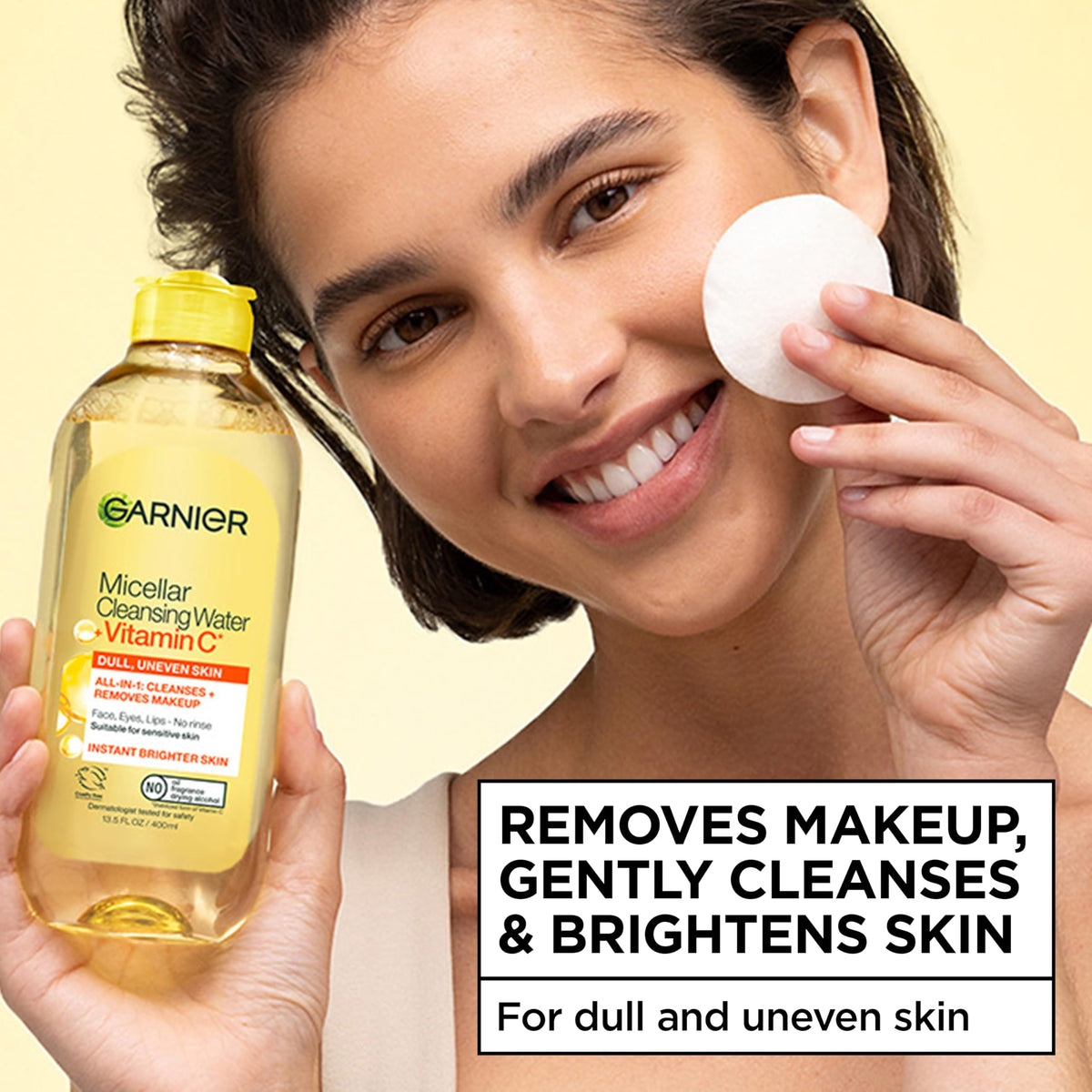 Garnier back label with ingredient list and usage instructions benefit