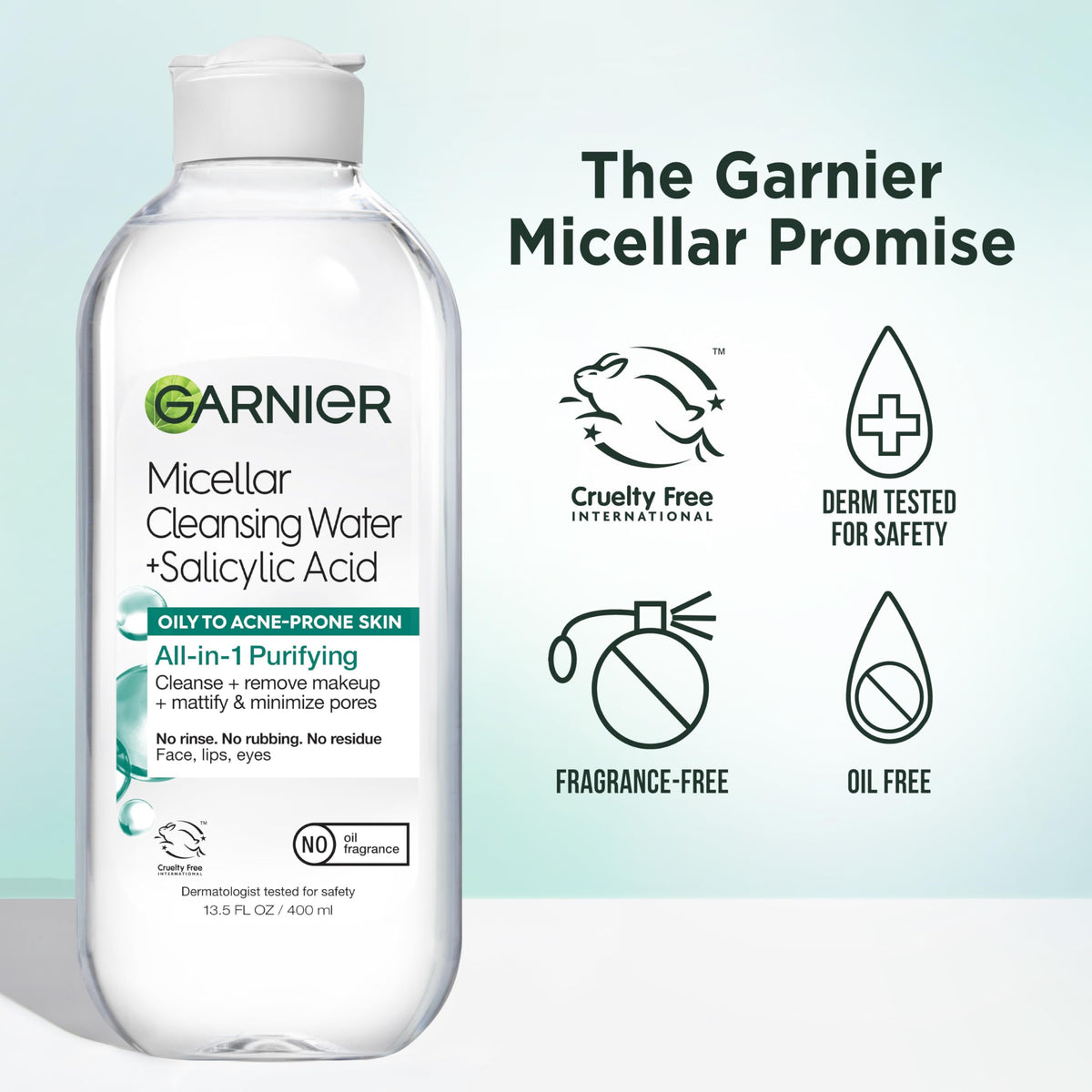 Garnier micellar on bathroom counter styled for everyday routine and quick morning refresh