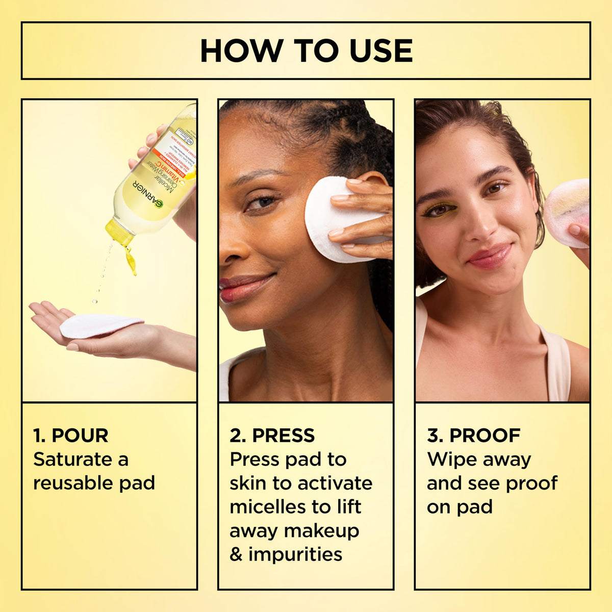 Garnier bottle in hand demonstrating 13.5 fl oz scale and portability