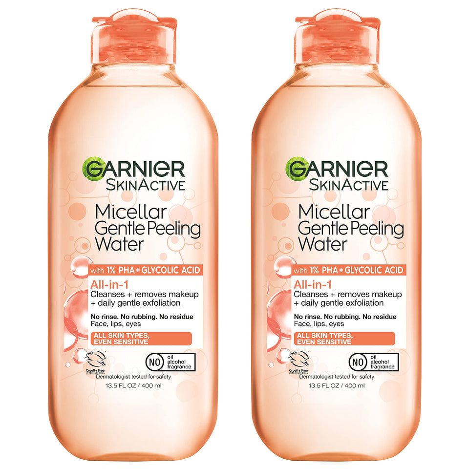 Garnier bottle front label showing product name and key acids