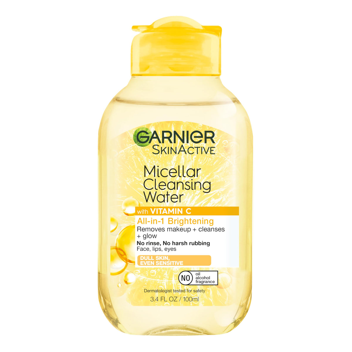 Garnier mini beside passport showing travel-friendly size benefit