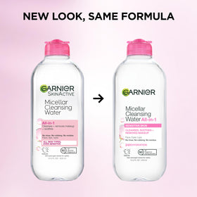 Garnier micellar water on bathroom counter in lifestyle setting for convenience