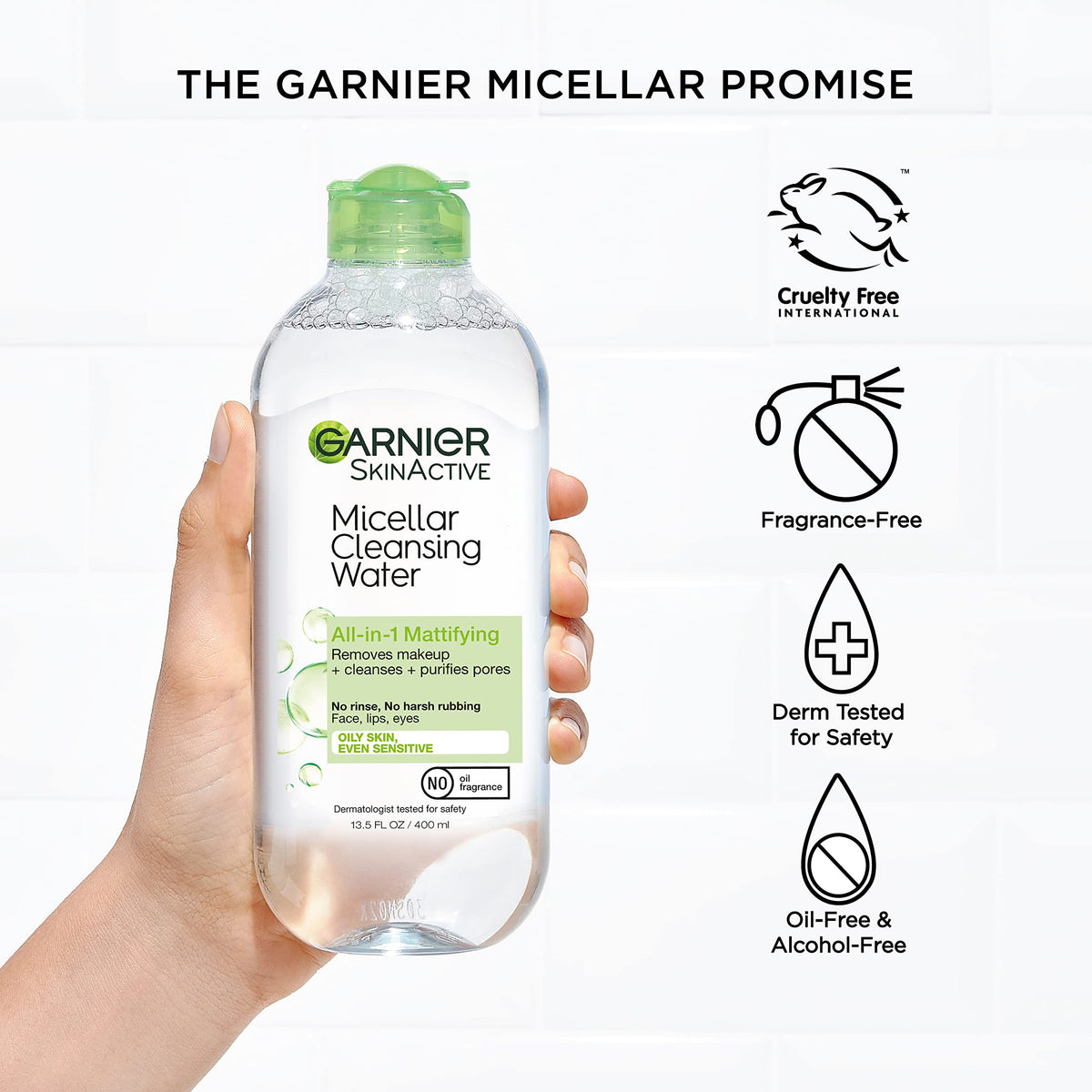 Garnier 400 mL bottle next to common items to show true size and value