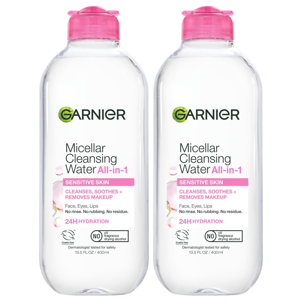 Garnier front label showing product name and size, clear and informative
