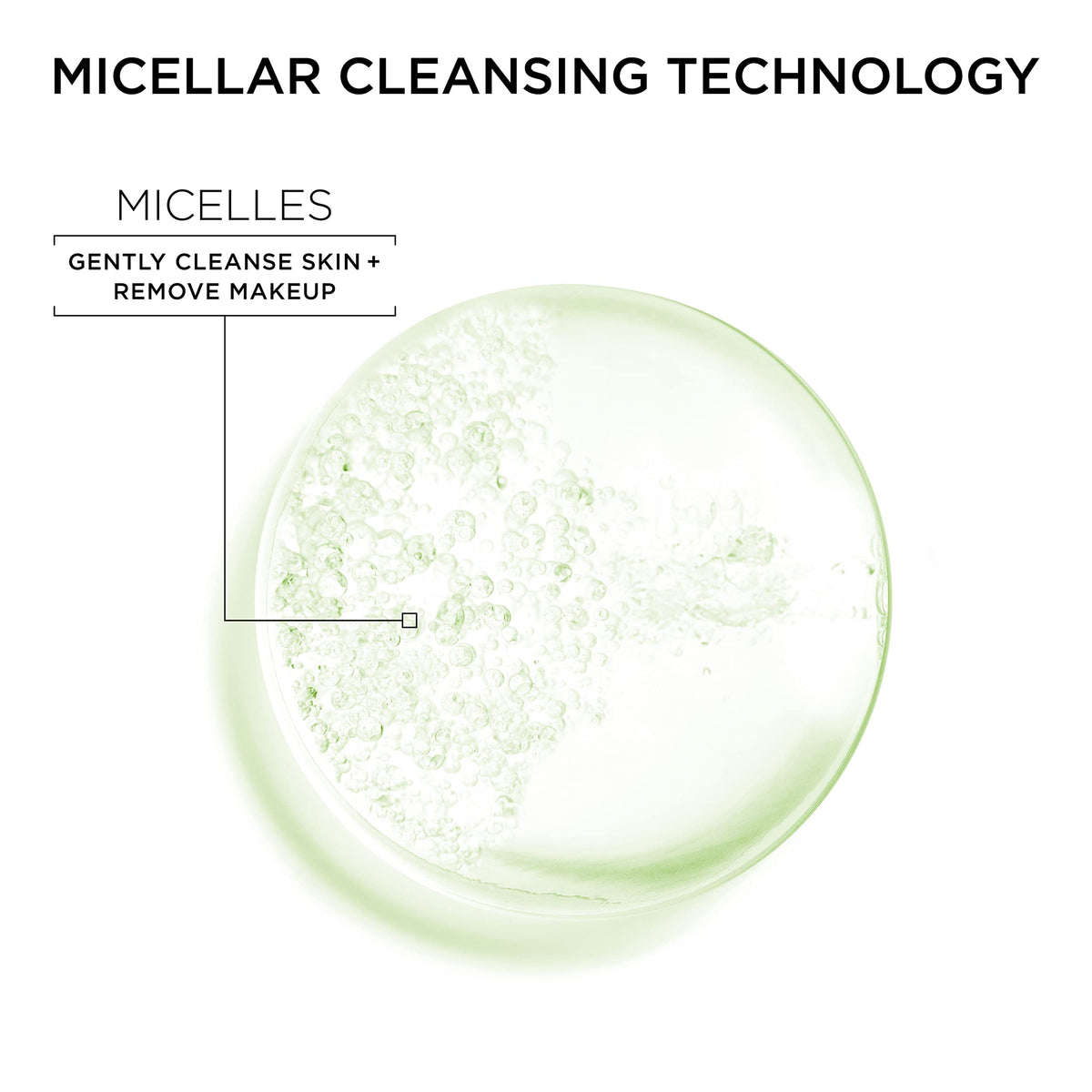 Garnier micellar water in use with cotton pad removing makeup easily