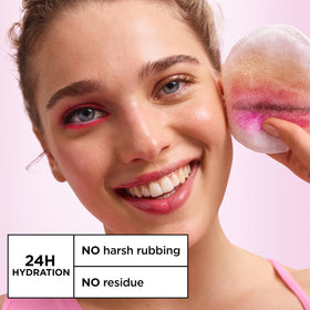 Garnier micellar water on cotton pad showing gentle, non-greasy texture