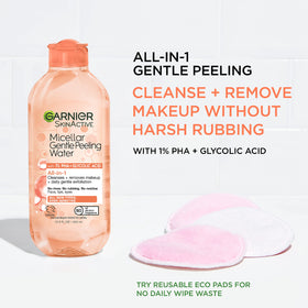 Garnier micellar water next to reusable Garnier Micellar Eco Pad