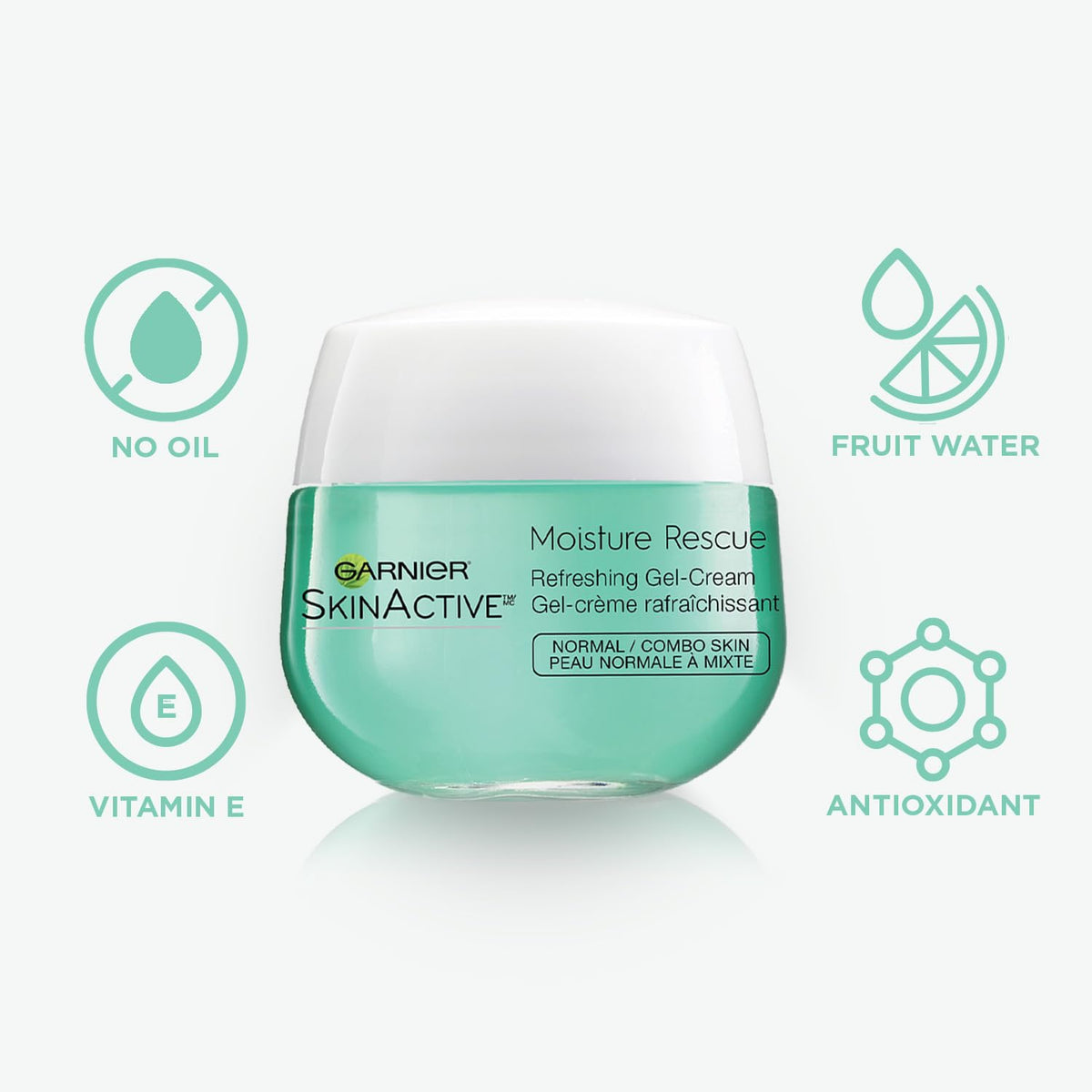 Garnier Moisture Rescue gel-cream texture close-up highlighting lightweight hydration