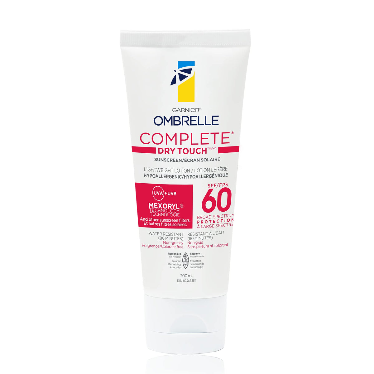 Garnier Ombrelle front packaging showing SPF 60 and benefits for sensitive skin