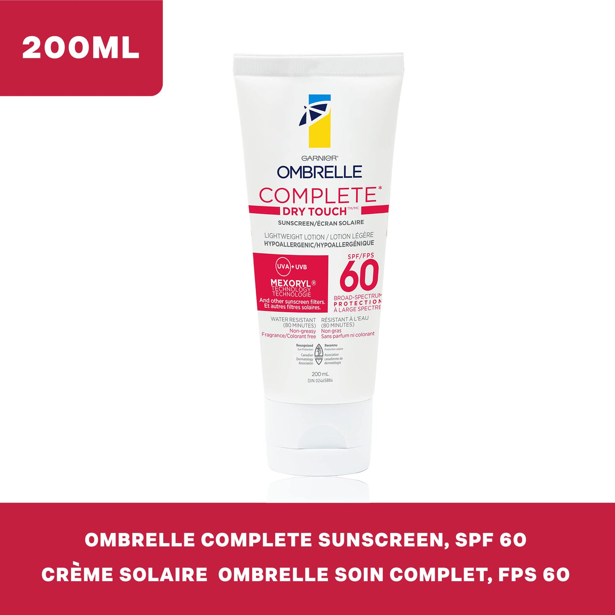 Garnier Ombrelle texture close-up illustrating lightweight dry touch finish
