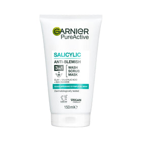 Garnier front packaging showing 150ml tube and product name, clear clean benefit