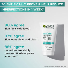 Garnier tube in hand during face-wash routine demonstrating easy daily use