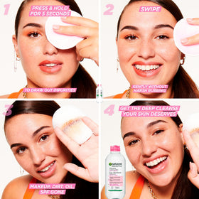 Garnier removing eye makeup image showing effective, gentle cleansing