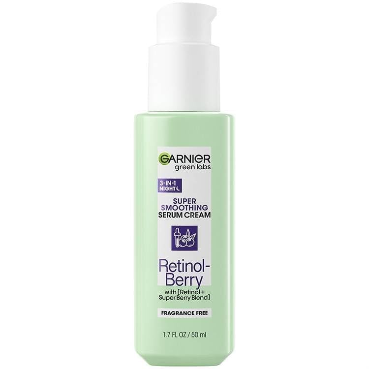 Garnier Green Labs applied at night beside bedside lamp illustrating simple routine